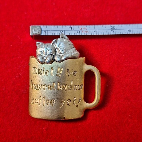 Danecraft Cats in Cup "Quite!! We haven't had our coffee yet" Scripted on cup  O - Picture 6 of 7